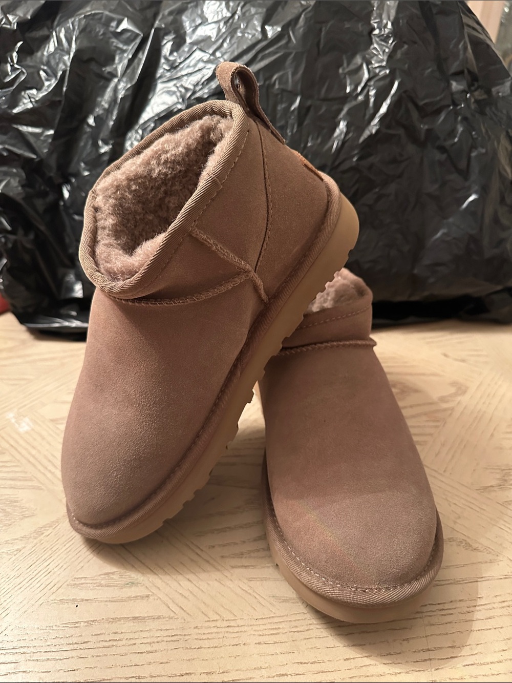 Cozy Women's Short Sheepskin Slipper Boot in Chestnut Brown